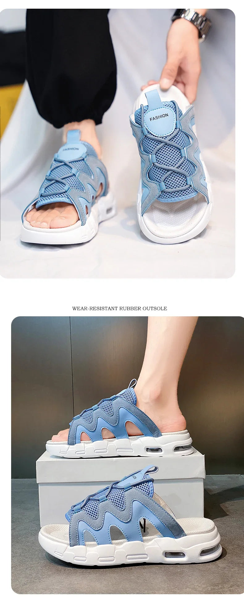 Men’s Summer Beach Slippers – 2024 Non-Slip Slides and Flip Flops for Indoor or Outdoor Wear