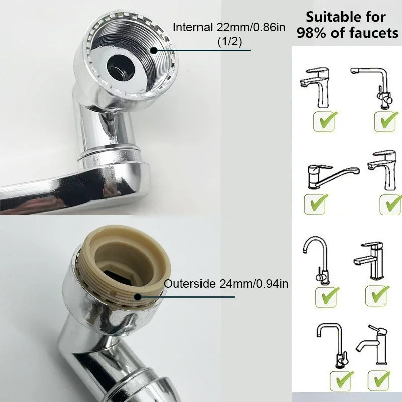 Universal Rotatable Faucet Sprayer Dual Mode Aerator