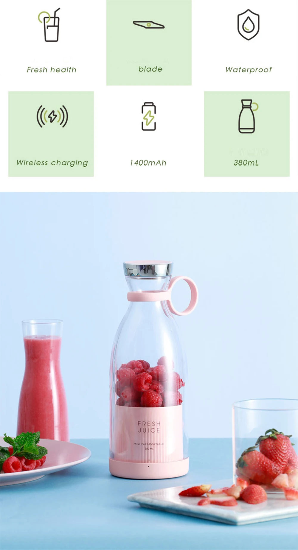 Portable USB Juicer Blender – Mini Fruit & Smoothie Maker