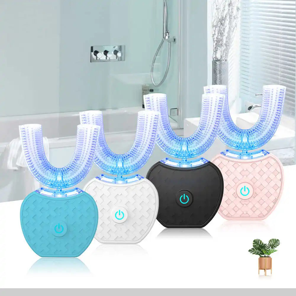 U-Shaped Sonic Electric Toothbrush for Adults - Teeth Whitening Oral Cleaner with Gum Care & Rechargeable Design