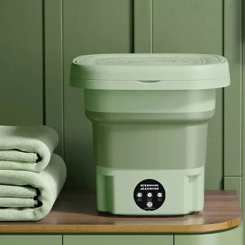 Mini Folding Washing Machine – 8L Portable Laundry Bucket for Dorms & Travel