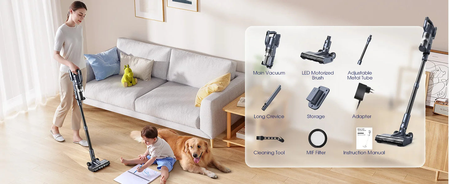 M243 Wireless Floor Vacuum – 25kPa Powerful Suction