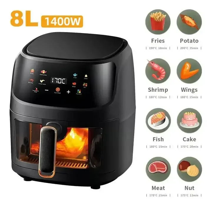 8L Digital Air Fryer – Touch Control, Healthy Cooking