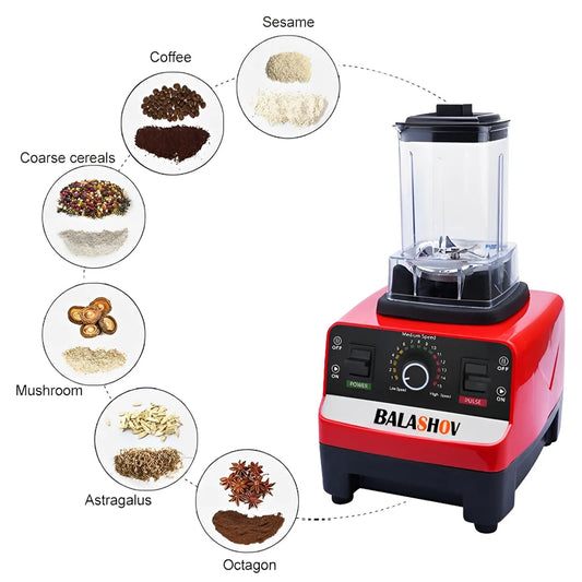 2000W Heavy-Duty Commercial Blender – High-Power Juicer and Food Processor for Ice, Smoothies, and Kitchen Use – BPA-Free