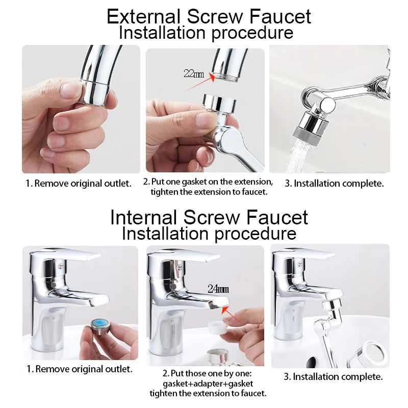 Universal Rotatable Faucet Sprayer Dual Mode Aerator