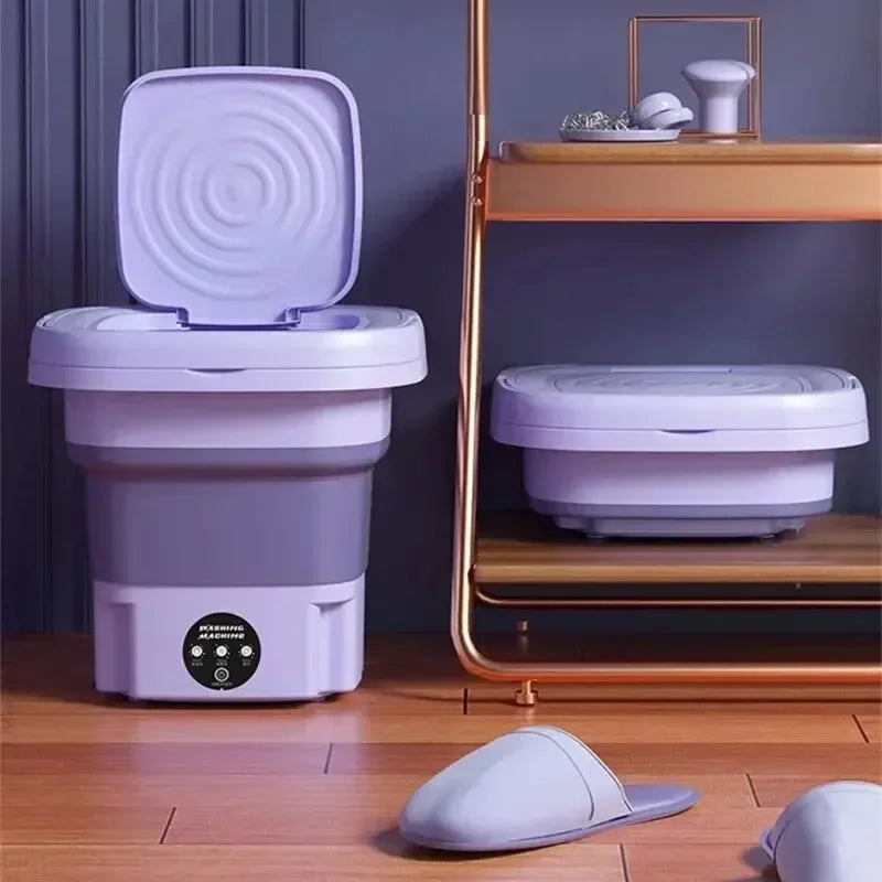 Mini Folding Washing Machine – 8L Portable Laundry Bucket for Dorms & Travel