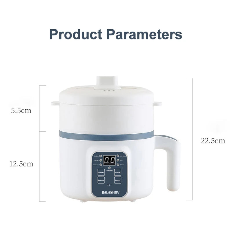 1.7L Electric Rice Cooker – Non-Stick Multi Cooker with Steamer, Smart Mechanical Controls, 220V