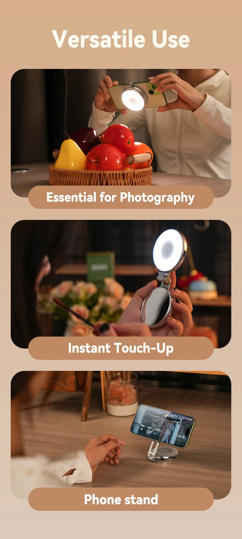 TELESIN Magnetic Phone Camera Grip with Remote – Shooting Handle for iPhone, Huawei & Samsung