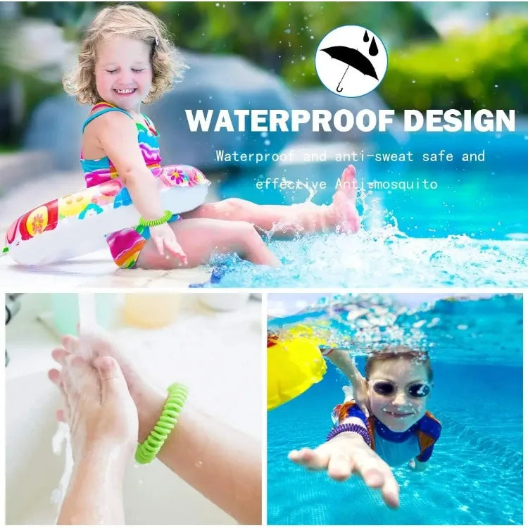 Waterproof Citronella Mosquito Repellent Wristbands β 10 Pack with 6 Patches
