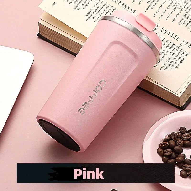 380ML 510ML Stainless Steel Thermal Travel Mug – Leakproof Coffee and Water Bottle