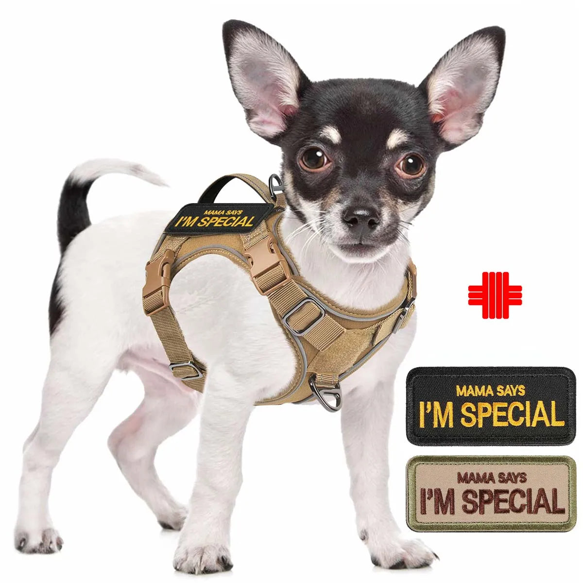 Tactical Dog Harness – Military-Style Vest with Handle & Reflective Straps (Small Dogs)