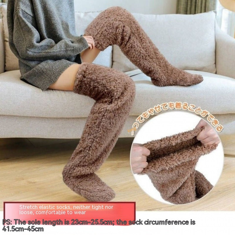 Goodbye Cold Nights! Cozy Over-Knee Fuzzy Socks for Snug Winter Warmth