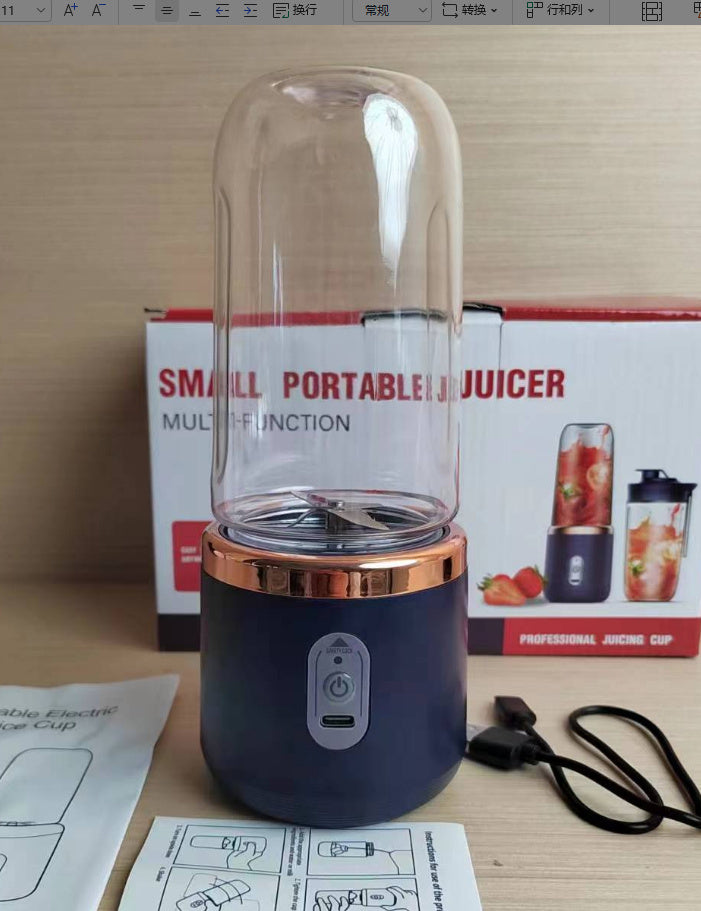 6-Blade Portable Blender – Mini Juicer Cup with USB Rechargeable Smoothie Maker & Ice Crusher