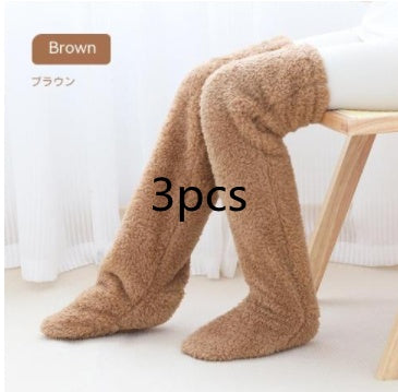 Goodbye Cold Nights! Cozy Over-Knee Fuzzy Socks for Snug Winter Warmth