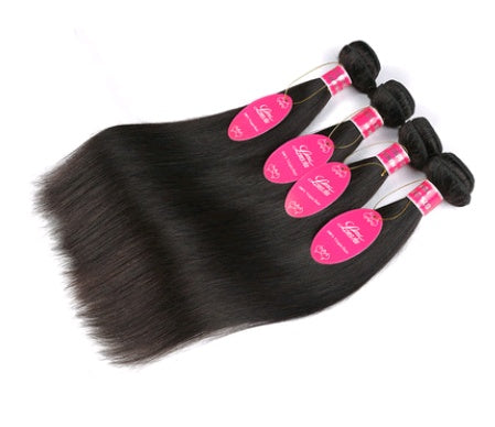 Real Human Hair Straight Wave Extensions – Natural Color Weft Curtain Wig