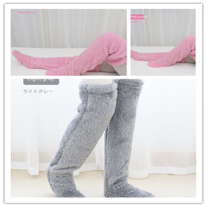Goodbye Cold Nights! Cozy Over-Knee Fuzzy Socks for Snug Winter Warmth