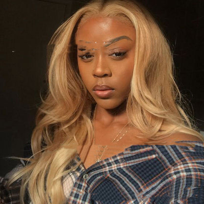 Medium Mixed Blonde Long Curly Wig – Heat-Resistant Synthetic Fiber