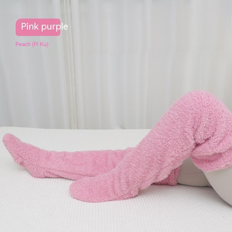 Goodbye Cold Nights! Cozy Over-Knee Fuzzy Socks for Snug Winter Warmth