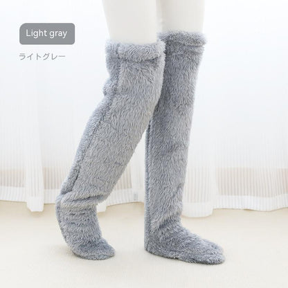 Goodbye Cold Nights! Cozy Over-Knee Fuzzy Socks for Snug Winter Warmth