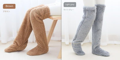 Goodbye Cold Nights! Cozy Over-Knee Fuzzy Socks for Snug Winter Warmth