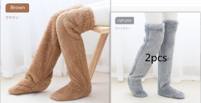 Goodbye Cold Nights! Cozy Over-Knee Fuzzy Socks for Snug Winter Warmth