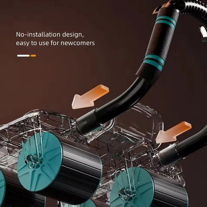 Train Smarter & Safer: Healthy Belly Wheel 4-Wheel Ab Roller with Elbow Support