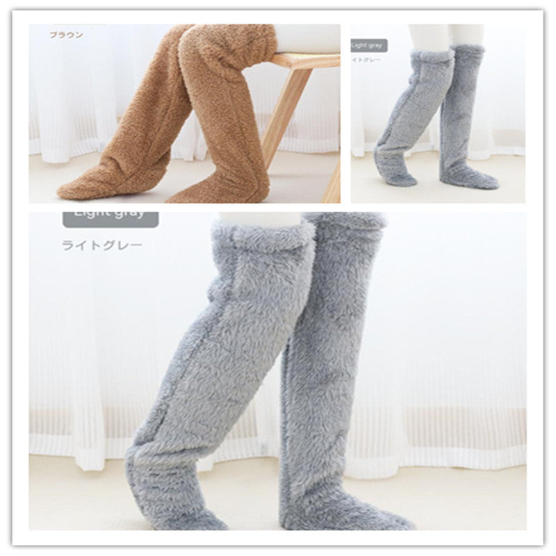 Goodbye Cold Nights! Cozy Over-Knee Fuzzy Socks for Snug Winter Warmth