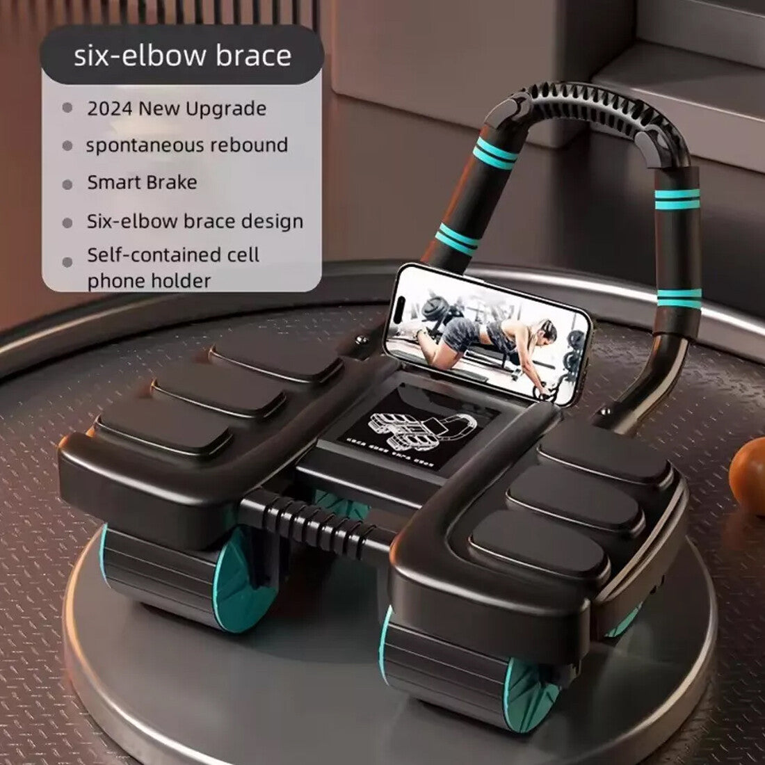 Train Smarter & Safer: Healthy Belly Wheel 4-Wheel Ab Roller with Elbow Support