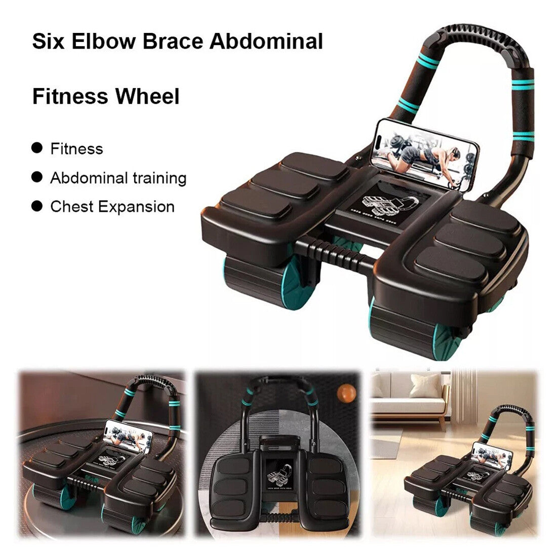 Train Smarter & Safer: Healthy Belly Wheel 4-Wheel Ab Roller with Elbow Support