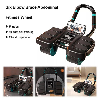 Train Smarter & Safer: Healthy Belly Wheel 4-Wheel Ab Roller with Elbow Support