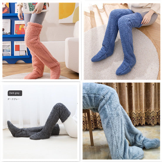 Goodbye Cold Nights! Cozy Over-Knee Fuzzy Socks for Snug Winter Warmth