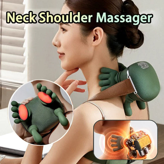 Electric Wireless Neck and Shoulder Massager – Back and Muscle Kneading Massage Shawl for Pain Relief and Relaxation
