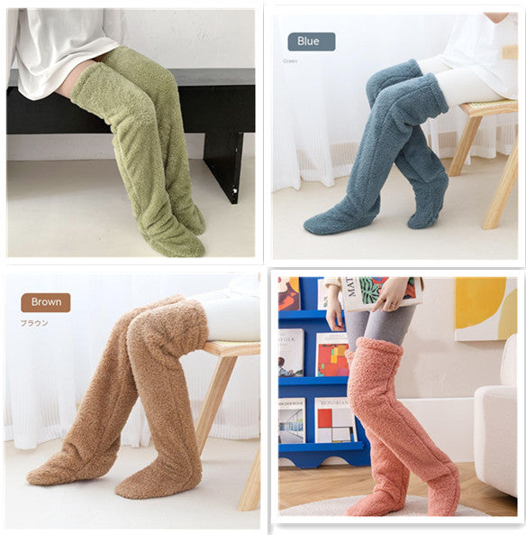 Goodbye Cold Nights! Cozy Over-Knee Fuzzy Socks for Snug Winter Warmth
