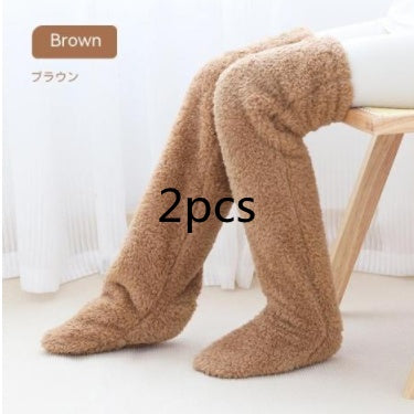 Goodbye Cold Nights! Cozy Over-Knee Fuzzy Socks for Snug Winter Warmth