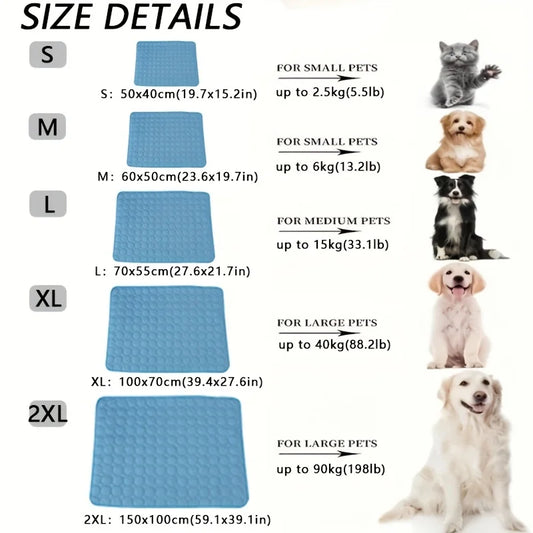Extra Large Dog Cooling Mat – Summer Cold Bed for Small & Large Dogs, Cats, and Pets