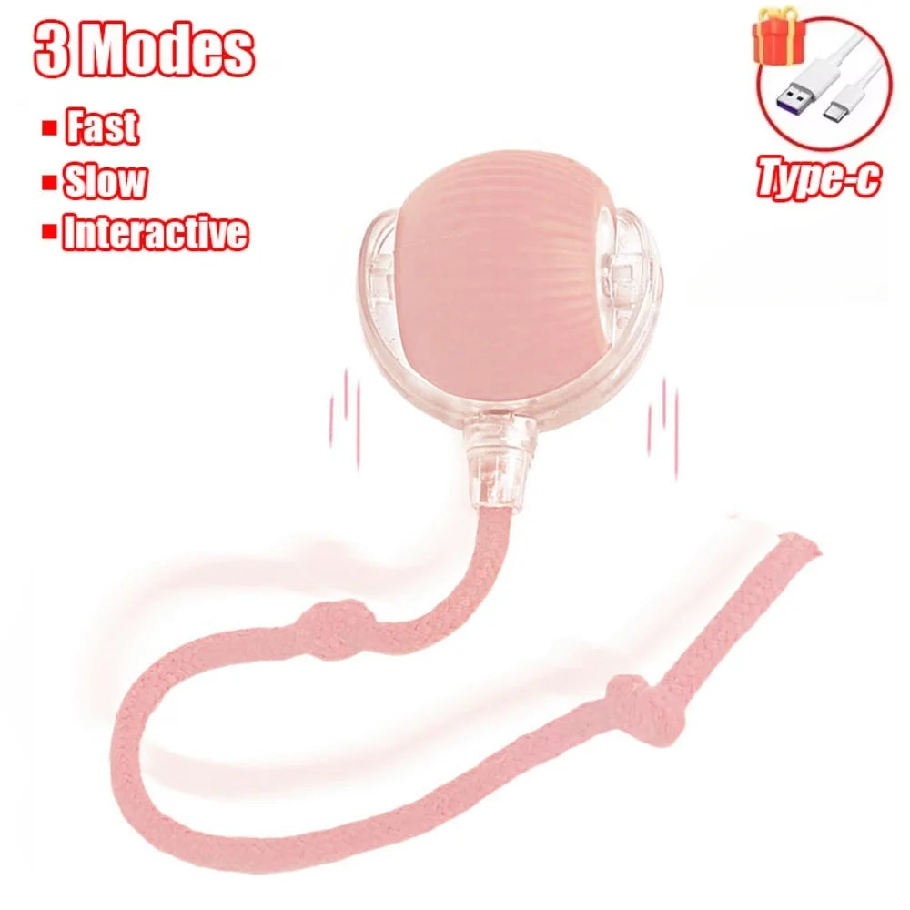 Rechargeable Cat Interactive Ball Toy – Auto Rolling Mouse with Tail"