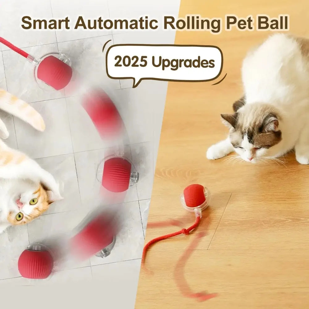 Rechargeable Cat Interactive Ball Toy – Auto Rolling Mouse with Tail"