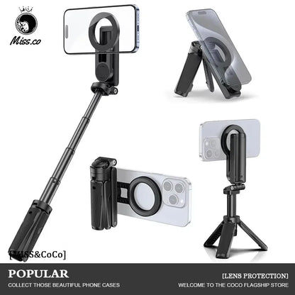 2026 Magnetic Selfie Stick Tripod with Remote – Extendable Phone Stand for iPhone, Samsung & Xiaomi