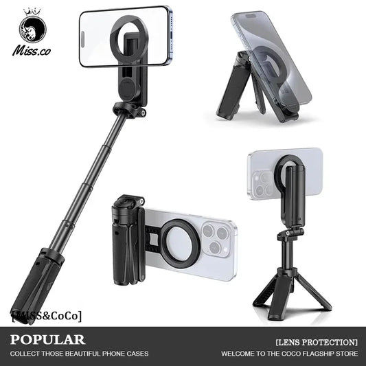 2026 Magnetic Selfie Stick Tripod with Remote – Extendable Phone Stand for iPhone, Samsung & Xiaomi