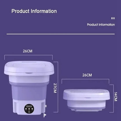Mini Folding Washing Machine – 8L Portable Laundry Bucket for Dorms & Travel