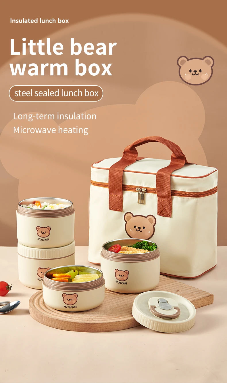 Stainless Steel Thermal Bento Lunch Box Large Capacity Insulated Food Container