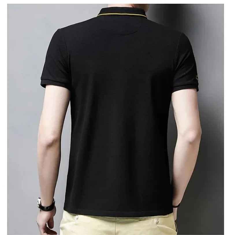 Summer Men’s Embroidered Polo Shirt – Short Sleeve Luxury Casual Lapel T-Shirt, Breathable Lightweight Top