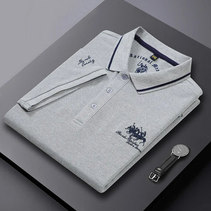 Summer Men’s Embroidered Polo Shirt – Short Sleeve Luxury Casual Lapel T-Shirt, Breathable Lightweight Top