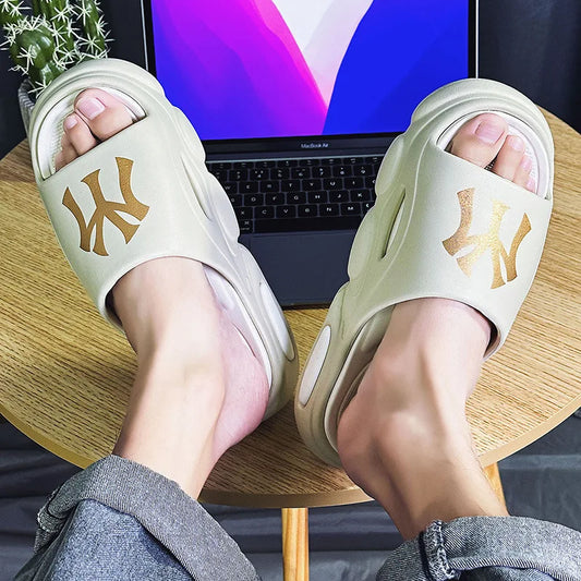 Men’s Platform EVA Slippers – Thick-Soled Non-Slip Indoor Outdoor Slides & Fashion Flip Flops