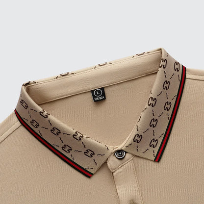 Men’s 2025 Ice Silk Embroidered Polo Shirt – Short Sleeve, High-End Breathable Summer T-Shirt
