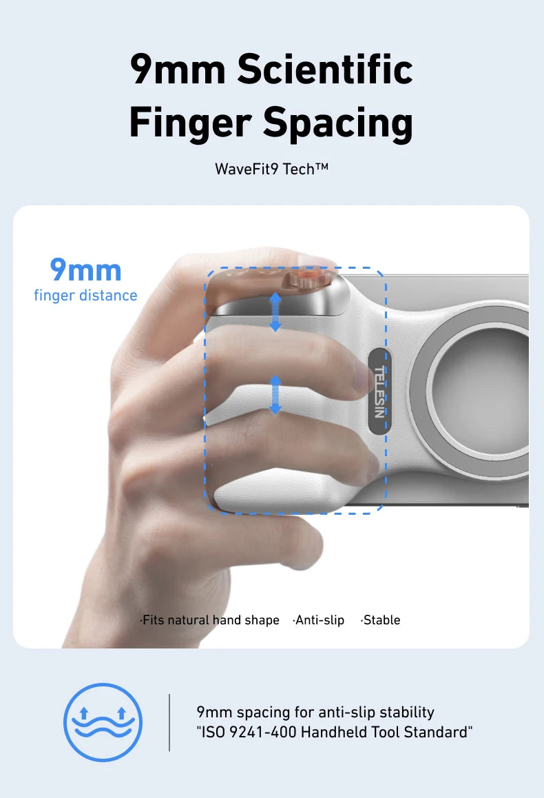 TELESIN Magnetic Phone Camera Grip with Remote – Shooting Handle for iPhone, Huawei & Samsung