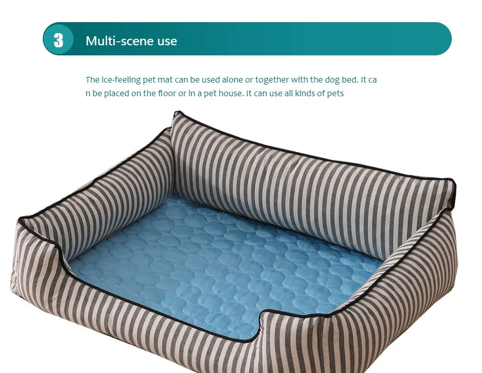 Extra Large Dog Cooling Mat – Summer Cold Bed for Small & Large Dogs, Cats, and Pets