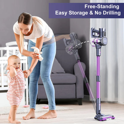 Lubluelu 25000Pa Free-Standing Vacuum Cleaner Powerful Cordless 6 In 1 Stick Vacuum Cleaner For Home Carpet Hard Floor Pet Hair