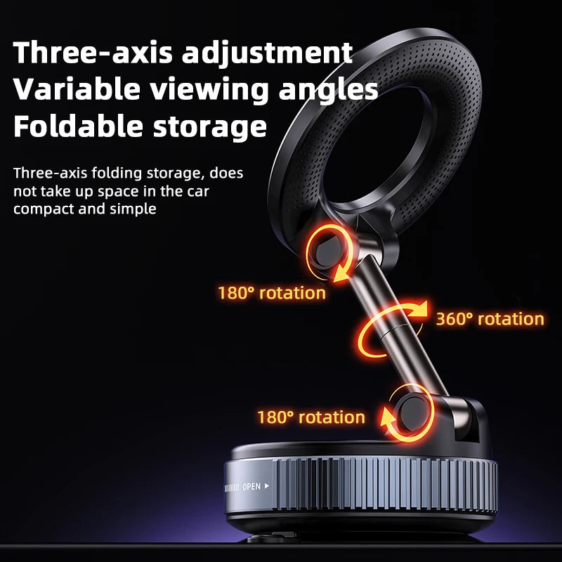 FlexiMag Axis Holder – Triple-Rotation Magnetic Phone Stand
