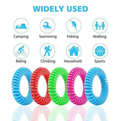 Waterproof Citronella Mosquito Repellent Wristbands – 10 Pack with 6 Patches